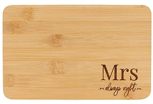 Spruchreif | Frühstücksbrett aus Bambus mit Gravur „Mrs.always Right“ | Brotzeitbrett mit Gravur | Geschenk für die Braut | Hochzeitsgeschenk | Geschenk für Frauen
