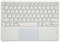 Ultradünne Kabellose Bluetooth Tastatur mit Integriertem Touchpad, Leise, Ergonomische, Leichte, Tragbare, Wiederaufladbare Tastatur, für Smartphones, Tablets, Laptops(Weiß)