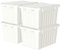Cetomo 15L*4 Cajas de Almacenamiento con Tapas, Contenedores de Plástico con Broches de Enganche, Clip On, Apilables, Encajables, Organizador Rayado para Ropa Juguetes Armario, Blanco, 15L-4 Pack
