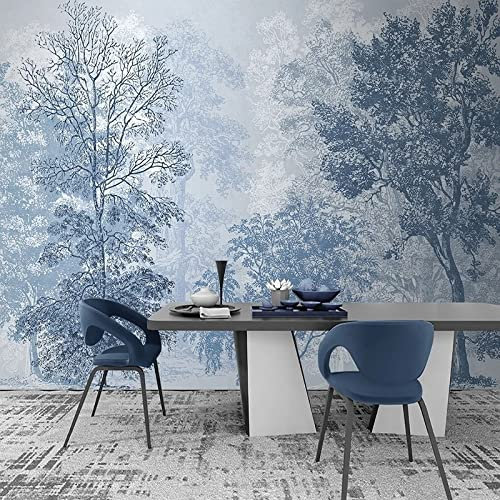 YXTSmurals Bleu Plantes Arbres Papier Peint Panoramique 3D Papier Peint Intissé 3D Effet Poster Geant Mural Personnalisé 3D Peinture Murale Tv Pour Salon Chambre Décoration Murale