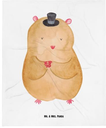 Mr. & Mrs. Panda Wolldecke Hamster Hut - Geschenk, Magier, Zauberer, Tiermotive, Gute Laune, Sofadecke, Zylinder, Wohndecke, Tiere, Tagesdecke,