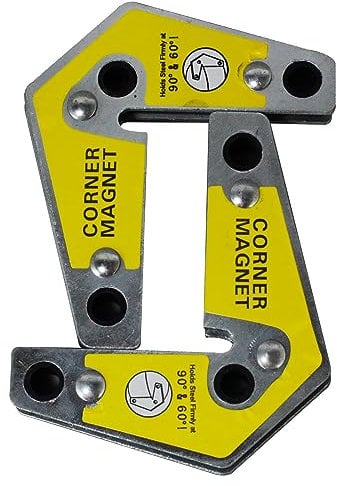 RIVERWELD Magnetic Corner Squares Strong Powerful Welding Magnet Bevel 90° & 60° Angle Setting Max Pull Force 14kg Pack of 2
