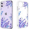 DiyGody Floral Flower Case Compatible for iPhone 11 (6.1 Inch) for Women Girls,Clear Case with Purple Lavender Pattern Design Slim Soft Silicone TPU Bumper Shockproof Protective Cover for iPhone 11