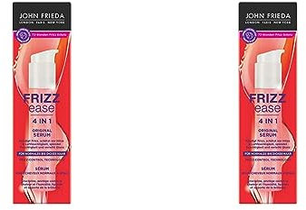 John Frieda 4 in 1 Original Serum - Inhalt: 50ml - Haartyp: normal bis dick - Aus der Frizz Ease Serie - Bändigt Frizz - Schützt vor Hitze & Luftfeuchtigkeit (Packung mit 2)