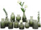 TBWIND Lot de 12 vases à bourgeons en verre - Petits vases pour fleurs - Vase vert pour centres de table en vrac, mini vase vintage pour décorations de mariage rustiques, décoration florale de bureau