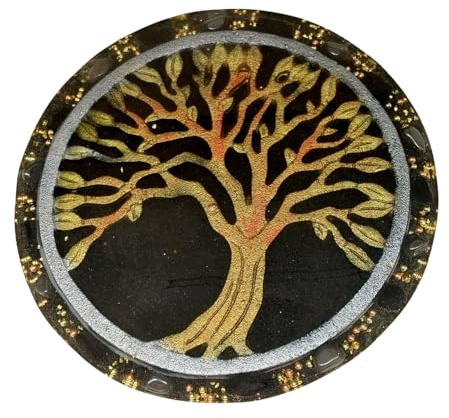 Orgonit Platte/Untersetzer/Bild mit dem Baum des Lebens, 24 cm | Orgon | (B5)
