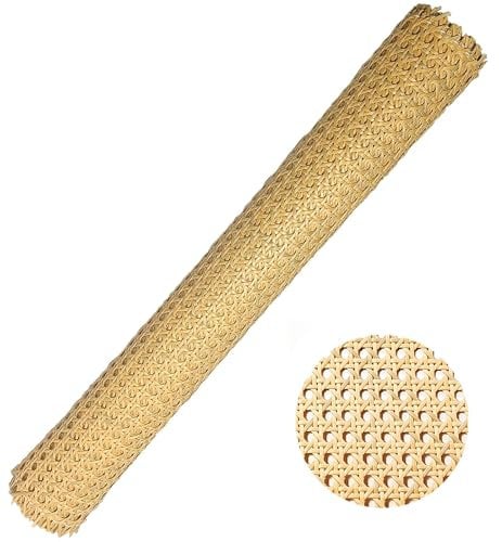 23.6 Width Cane Webbing Roll 6.6ft Plastic Rattan Material for DIY Projects and Furniture Upgrades, Ideal for Repairing and Updating Chairs Cabinets, Premium Cane Webbing Roll for Home Improvement