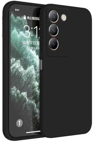 HAFFAN TPU Silikon Hülle kompatibel mit vivo V40 SE 5G (6.67), Handyhülle Schutzhülle - Schwarz