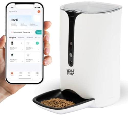 Comedero Gato Automático WiFi, Comedero Perro Automático, Dispensador Comida Gatos, Comedero para Perros con Cámara, Comedero Automático Premium