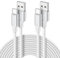 3M USB C Cable 3.1A Fast Charging, 2-Pack Extra Long USB to USBC Cable for Samsung Galaxy S/A/Note Series, PS5 Controller, Switch -White