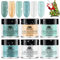 EBANKU 6PCS Weihnachts AcrylPulver Professionelle Grüne Acryl Nagel Pulver für Nagel Acryl Verlängerung, Maniküre Winter Tauch Pulver Nagel Pulver Set