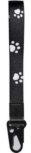 TOOLIN Hand Handgelenk Lanyard für Schlüssel, Cool Handgelenk Lanyard Strap mit echtem Leder, Schlüsselanhänger Halter für Frauen/Männer (Schwarz-paw)