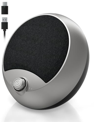 Altavoces PC Ordenador de sobremesa USB con conectividad Type-C, Sonido nítido, Plug-n-Play, Altavoz de Monitor para PC, Mac, Portátil Gris