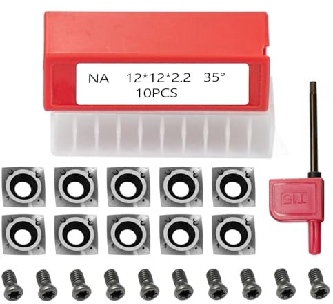 Negative Rake 12x12x2.2mm Square Carbide Inserts Cutters Indexable Replacement High Strength 10pcs