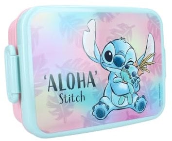 My sweety pop - Caja de merienda stitch para niños, guarderías, escuelas, vacaciones, comida de 16 cm, idea de regalo (Stitch - azul/rosa)