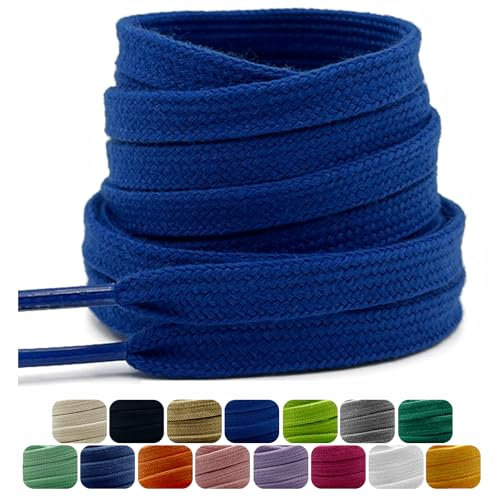 Dafannis Cordones Planos de Algodón 9 mm de Ancho Para Zapatos Deportivos, 2 Pares de Repuesto Muy Resistentes de Primera Calidad