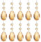 PATIKIL Teardrop Crystal Chandelier Pendants Beads, 10 Pack 85mm Length 38mm Chandelier Prisms Parts Ornaments Hanging Beads for DIY Arts Crafts Decoration, Gold Champagne