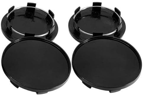 4 Stück 69 mm Radnabenkappen Felgennabenkappen Radkappenabdeckung passend für 65 mm Autoräder Aufkleber für Audi in Schwarz, Kunststoff, Plastik, Selbstklebend