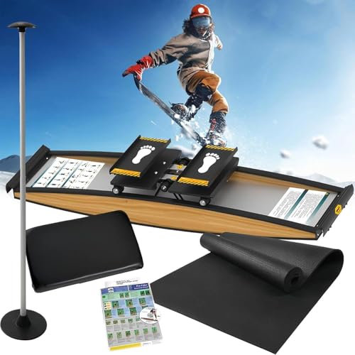 FJYAWEN Indoor-Skisimulationsmaschine, Skiübungs-, Kraft- Und Gleichgewichtstrainings-Tool-Set, Maximale Belastung 150 Kg, Widerstand Frei Einstellbar Von 0 Bis 100 Kg