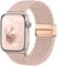 Easuny Braided Strap Compatible with Apple Watch Straps 42mm 40mm 41mm 38mm Women Men - Magnetic Stretchy Elastic Nylon Band for iWatch Strap Series 10 SE 9 8 7 6 5 4 3 2 1 - Pink