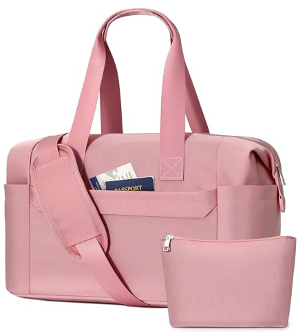 oscaurt Reisetasche Damen Sporttasche 24L Faltbare Weekender Wickeltasche Wasserabweisend Travel Bag Kliniktasche Geburt Mit Kulturtasche Handgepäck Tasche für Urlaub Fitness