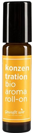 Gewußt Wie Aroma Roll-On Konzentration | Frischer Duft Für Fokussiertes Arbeiten & Lernen | Ideal Für Schule, Büro & Unterwegs | Bio, Naturrein, Praktischer Roll-On | 10 ml