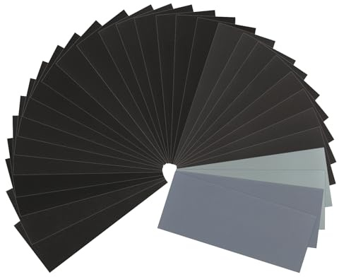 30 Sheets Sandpaper Set,Wet and Dry Sand Paper 80 to 3000 Grits for Woodworking, Metal Polishing, Automotive Repair