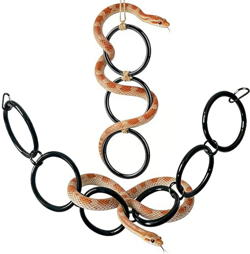 BACH AND BOOZY Schlangen Kletter Ringe für Ball Python und Corn Snake Reptilien Beschäftigungs Spielzeug für Schlangen Ball Python Terrarium Dekoration Reptilien Terrarium Zubehör Bearded