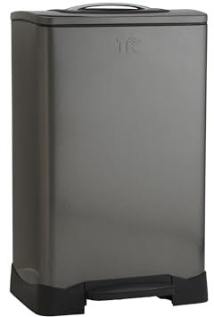 Household Essentials TK10XL-1 Poubelle en Acier Inoxydable Noir 50 l 50 l