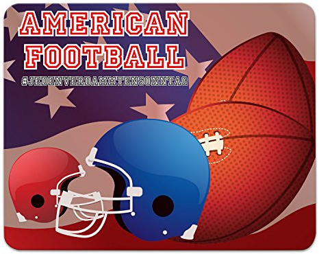 Addies Mousepad „jedenverdammtensonntag-NFL“, Mauspad mit American-Football Motiv in feiner Cellophan Geschenk-Verpackung mit Kautschuk Untermaterial, 240x190mm, Motiv-2