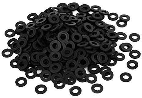 sourcing map 400pcs Rondelle Isolante Plate Nylon Joint Entretoise Noir M4 x 8mm x 1mm