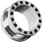 Piersando Flesh Tunnel Ohr Piercing Plug Ohrpiercing Schmuck Schraub aus Edelstahl Tribal mit Zirkonia Kristall Steinen Silber 12mm Clear Schwarz