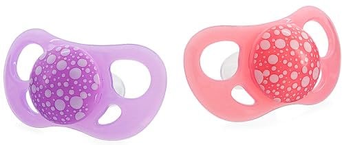 Twistshake Baby-Schnuller – 2er-Pack | Kieferorthopädische Form | Ultraleicht | Weicher Silikonsauger | BPA-frei | Geeignet für Babys im Alter von 0–6 Monaten | Rosa Lila