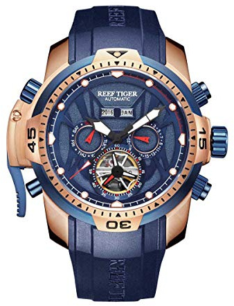 REEF TIGER Herren Uhr Analog Automatik mit Kautschuk Armband RGA3532