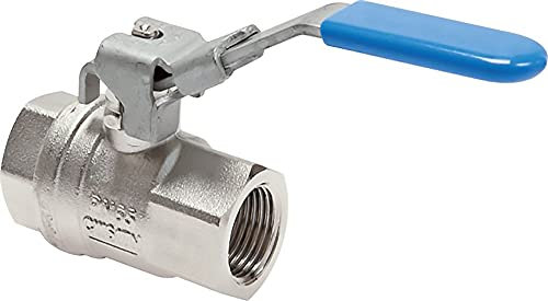 Kugelhähne zweiteilig, mit vollem Durchgang, abschließbar, bis 65 bar, für Kraftstoff, Heizöl, Wasser, Druckluft, Vakuum, Ventil Kugelhahn (Gewinde: Rp 1 1/2)