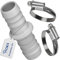 VIOKS El conector incluye 2 abrazaderas de 18-28 mm, conector de manguera de desagüe para lavavajillas y lavadoras.