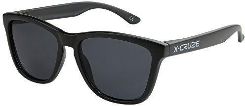 X-CRUZE 9-003 Nerd Sonnenbrillen polarisiert Style Stil Retro Vintage Retro Unisex Herren Damen Männer Frauen Brille - schwarz matt LW/schwarz