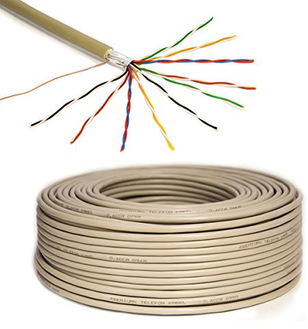 Premium X 100m Telefonkabel 10x2x0,6mm J-Y(ST) Y Telefonleitung 20-Adern rund Fernmeldekabel Installationsleitung Verlegekabel