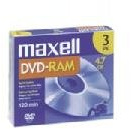 Maxell DVD-RAM47 - Disco DVD-RAM riscrivibile da 4,7 GB per video, confezione da 3