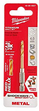 Milwaukee Elec – Herramienta 48 – 89 – 4607 5/32 impacto deber titanio – Juego de brocas