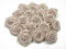 Rosen 3 cm x 10 Stück Satinrosen Aufnäher Deko Blumen Röschen zum Basteln Hochzeit kleine Rosenköpfe Farbe: Taupe 823