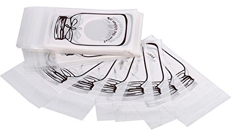 Yosoo Set aus mehrfarbigen Flaschen, für Süßigkeiten, Kekse, Schokoladenkekse, 100 Papiertüten