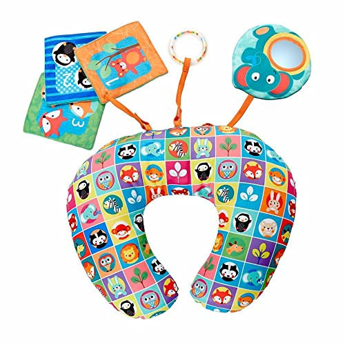 Chicco Soft Animal Bauch KissenAnimal Tummy Time, für sichere und lustige Spiele, stärkt die Muskulatur, DREI abnehmbare Spielzeuge, 2-9 Monate