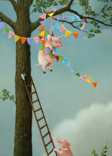 Inkognito Postkarte A6 • 17817 ''Festschweine Künstler: Suzan Visser • Kinder/Märchen • Fantastik • Geburtstag