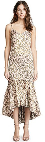 JILL by JILLSTUART Damen Floral Jacquard midi Dress with Side Cutouts Kleid für besondere Anlässe, Blush/Olivgrün Multi, 36