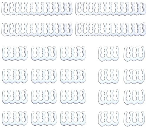 upHere 24 Pieces Set Cable Combs= 24-p x 4, 8-p x 12, 6-p x 8 Cable Comb for 3 mm Cable Gesleeved Up to 3.4 mm/0.13inch) White