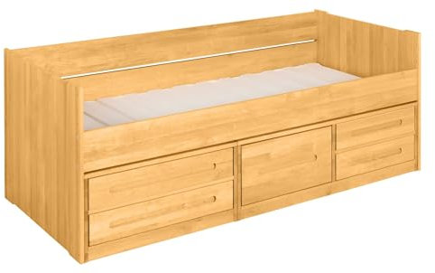 BioKinder Sofabett Kojenbett Funktionsbett mit Schubladen und Lattenrost Lina aus Massivholz Erle 90 x 200 cm