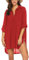 UNibelle Strandkleider Damen Badeanzug Strand Vertuschen Shirt Bikini Beachwear Badeanzug Strandkleid Strandponcho Sommer, Rot, M