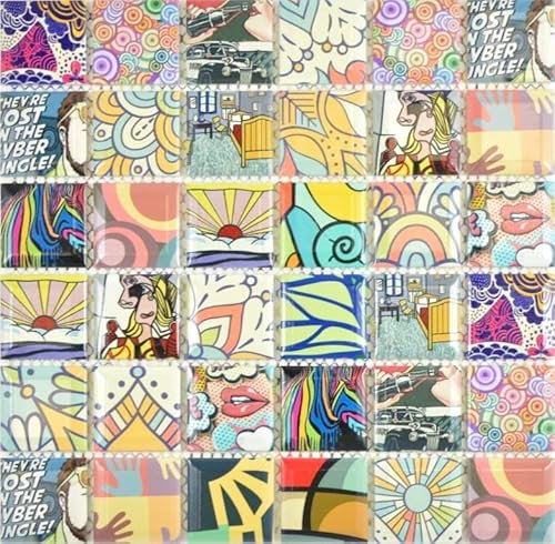 Piastrella in ceramica a mosaico colorato stile retrò piastrelle a mosaico POP UP ART Design parete posteriore cucina moderna Art
