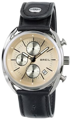 Breil Orologio UOMO BEAUBOURG quadrante MONO-COLORE CHAMPAGNE movimento CRONOGRAFO QUARZO e CINTURINO PELLE DI VITELLO NERO TW1517